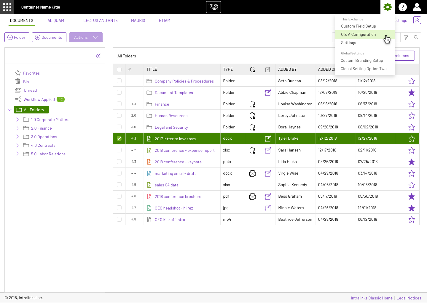 Concept 3: Data Grid (using secondary pallette for highlight and selected states)
