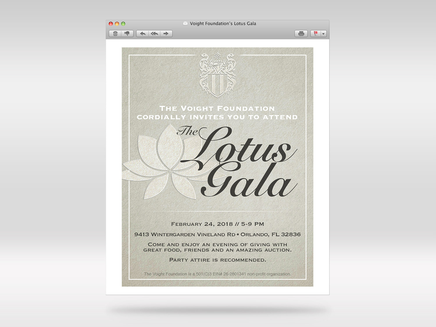 VOIGHT FOUNDATION'S LOTUS GALA E-BLAST